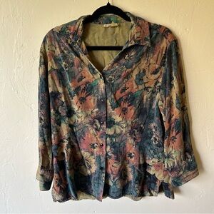 Tainello fall floral button up blouse 🍂